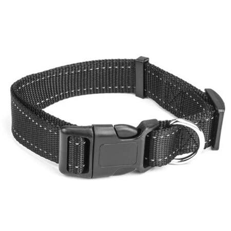 Reincarnation Large Black Adjustable Reflective Dog Collar RE1652618